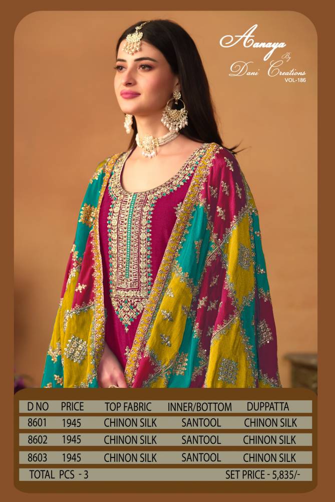 Aanaya Vol 186 Designer Chinon Silk Wedding Wholesale Salwar Suit Wholesale Price In Surat